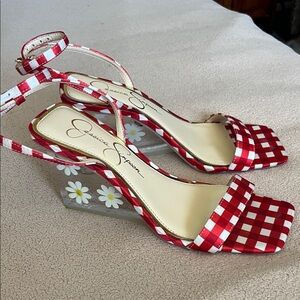Jessica Simpson Red Checkered Heels